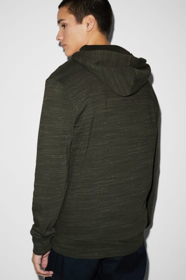 Herren - Sweatjacke mit Kapuze - dunkelgrün