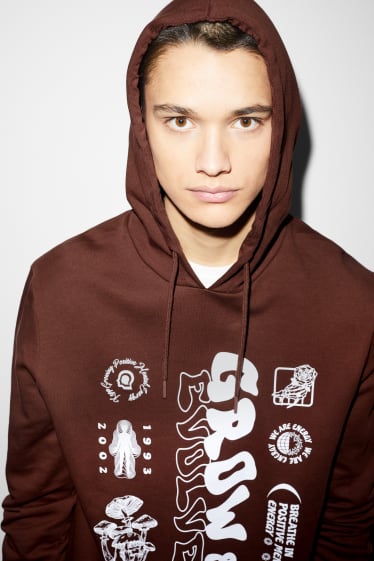 Heren - Hoodie - bruin