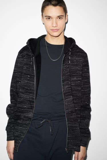 Men - Zip-through sweatshirt with hood - black