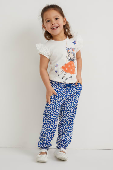 Niños - Pack de 2 - pantalones - de flores - azul