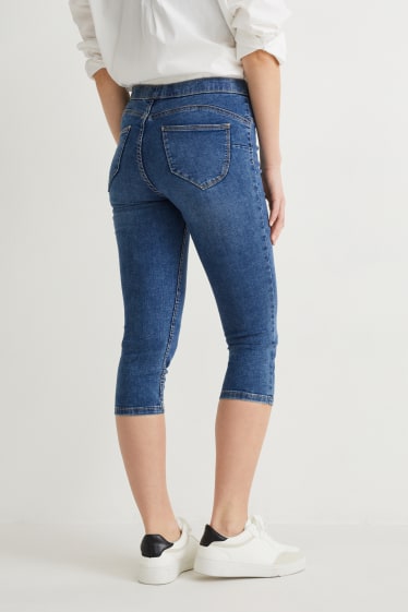 Donna - Jeggings capri - vita media - effetto push-up - LYCRA® - jeans blu