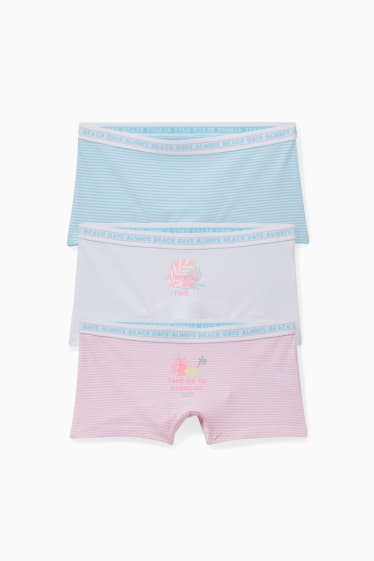 Enfants filles - Lot de 3 - caleçons - rose pâle / bleu clair