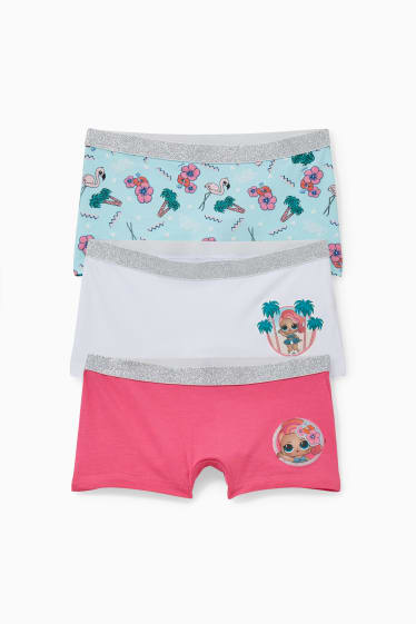 Kinderen - Set van 3 - L.O.L. Surprise - boxershort - fuchsiarood