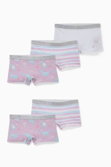 Enfants filles - Lot de 5 - caleçons - violet clair