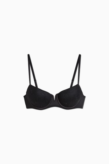 Women - Underwire bra - DEMI - padded - black