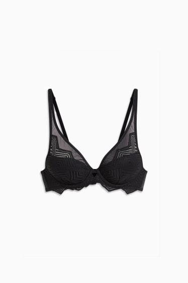 Women - Underwire bra - DEMI - padded - black