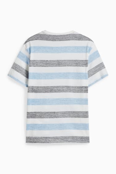 Kinder Jungen - Kurzarmshirt - gestreift - weiss