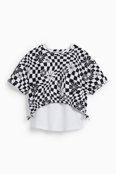 Niños - Set - camiseta de manga corta y top - 2 piezas - negro