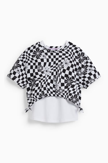 Bambini - Set - t-shirt e top - 2 pezzi - nero