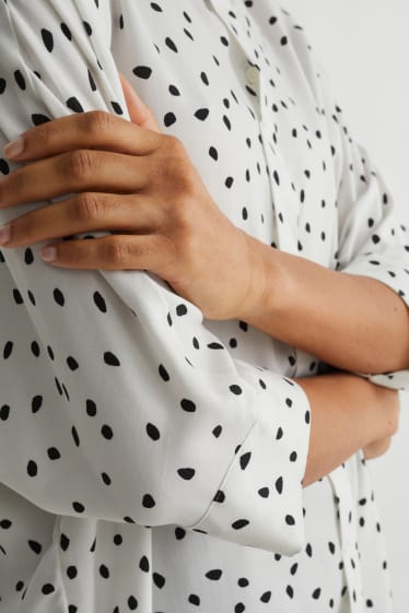Dona - Brusa - amb fibres Tencel™ Lyocell - blanc/negre