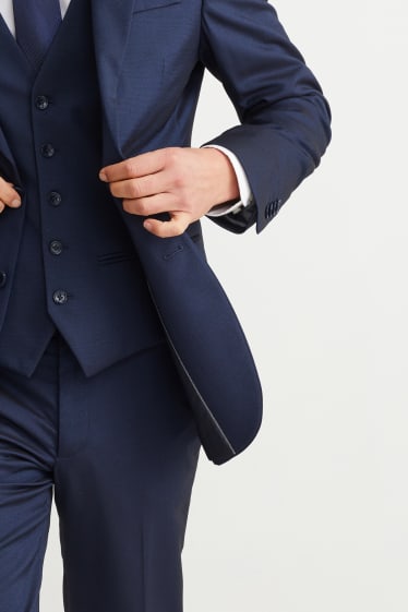 Hommes - Costume avec cravate - regular fit - 4 pièces - bleu foncé