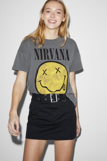 Donna - CLOCKHOUSE - t-shirt - Nirvana - grigio