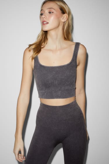 Dona - Top crop - gris fosc