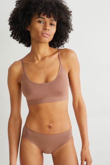 Damen - Bustier - wattiert - seamless - braun