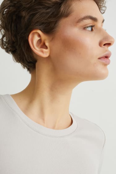 Dames - T-shirt - crèmekleurig