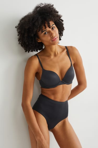 Femmes - Soutien-gorge à armature - DEMI - ampliforme - push-up - noir