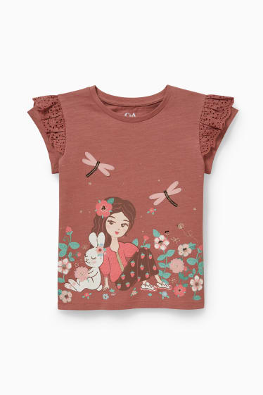 Kinder Mädchen - Kurzarmshirt - braun