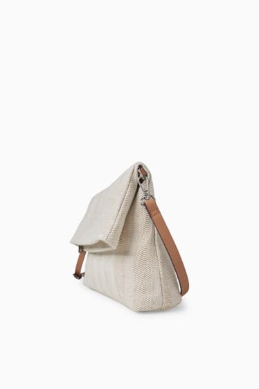 Damen - Umhängetasche - gestreift - beige