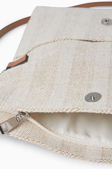 Damen - Umhängetasche - gestreift - beige