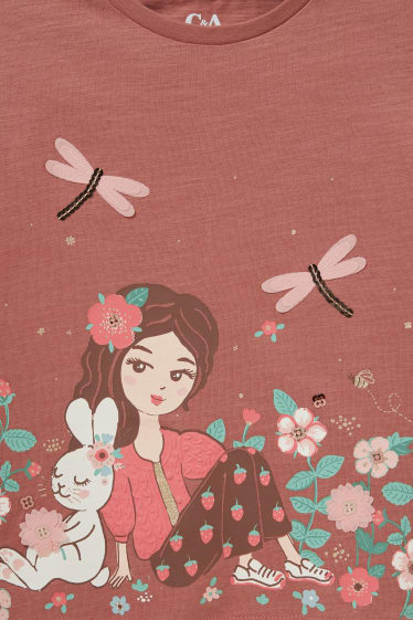 Kinder Mädchen - Kurzarmshirt - braun