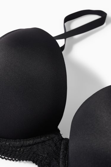 Donna - Reggiseno con ferretti - PLUNGE - push up - LYCRA® - nero