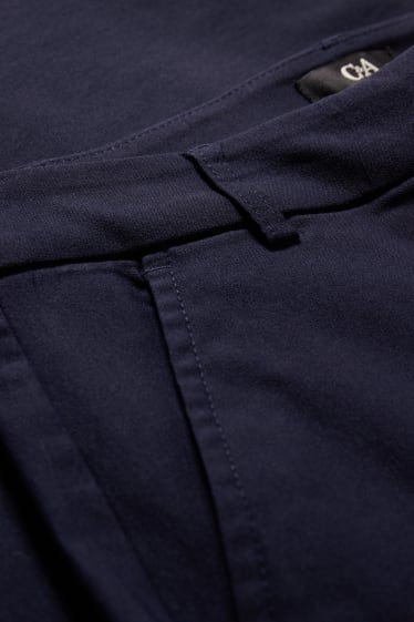 Damen - Stoffhose - Mid Waist - Slim Fit - dunkelblau