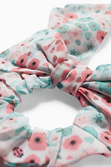 Dětské - Souprava - tričko s krátkým rukávem a scrunchie gumička do vlasů - 2dílná - krémově bílá