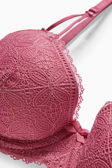 Donna - Reggiseno con ferretti - DEMI - imbottito - LYCRA® - fucsia