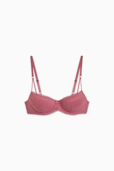 Femmes - Soutien-gorge avec armatures - DEMI - ampliforme - LYCRA® - rose