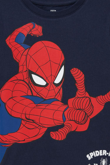 Enfants garçons - Lot de 3 - Spider-Man - T-shirts - bleu foncé