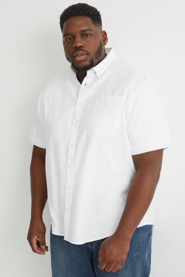 Hommes - Chemise Oxford - regular fit - col button down - blanc