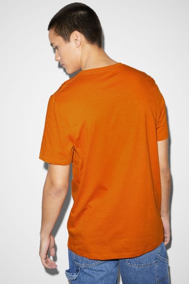 Pánské - Tričko - tmavě oranžová