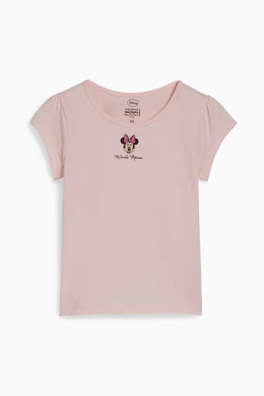 Enfants filles - Minnie Mouse - ensemble - T-shirt et robe-salopette - 2 pièces - jean bleu clair