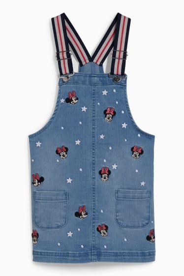 Enfants filles - Minnie Mouse - ensemble - T-shirt et robe-salopette - 2 pièces - jean bleu clair