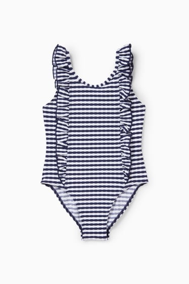 Enfants filles - Maillot de bain - LYCRA® XTRA LIFE™ - à rayures - bleu / blanc