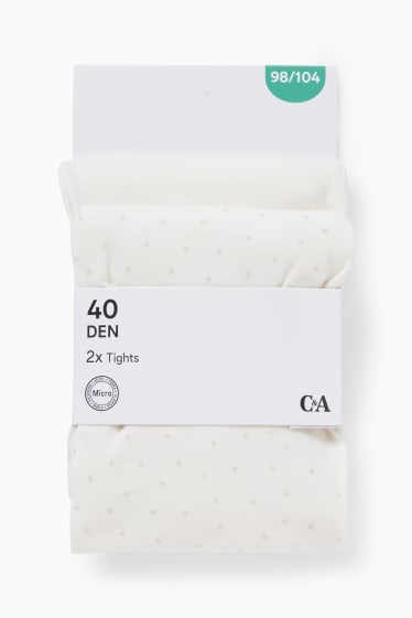 Enfants - Lot de 2 paires - collants fins - 40 DEN - blanc crème