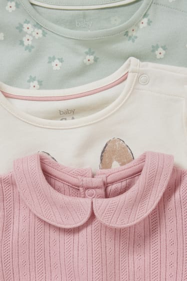 Bebés - Pack de 3 - camisetas de manga corta para bebé - fucsia
