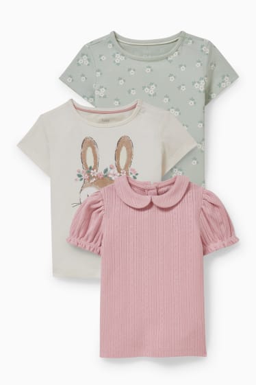 Miminka - Multipack 3 ks - tričko s krátkým rukávem pro miminka - růžová