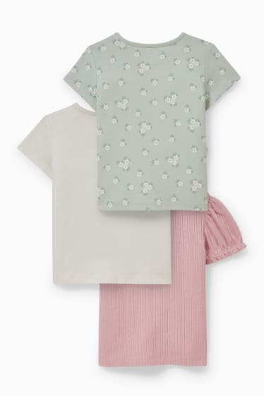 Babys - Set van 3 - baby-T-shirt - fuchsiarood