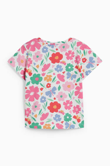 Dzieci - Koszulka z krótkim rękawem - w kwiaty - kremowobiały