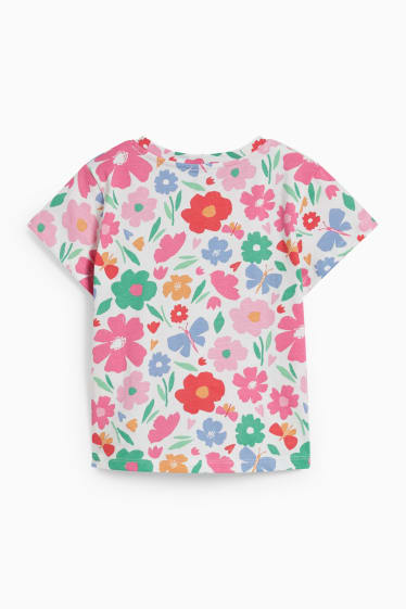 Enfants filles - T-shirt - à fleurs - blanc crème