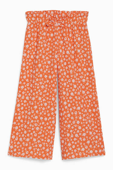 Children Girls - Cloth trousers - floral - orange