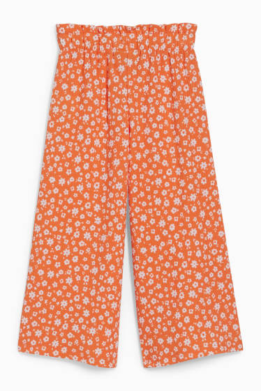 Children Girls - Cloth trousers - floral - orange
