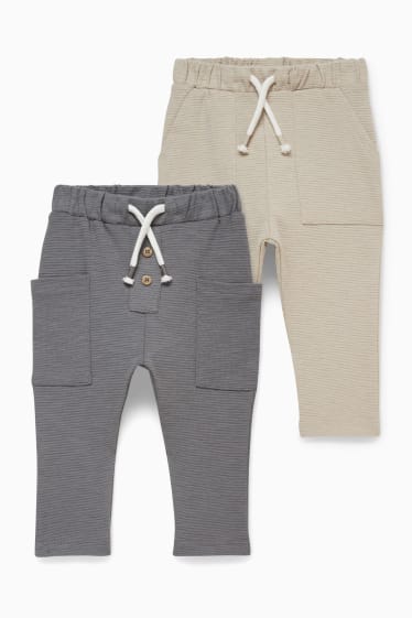 Bebés - Pack de 2 - pantalones de deporte para bebé - gris