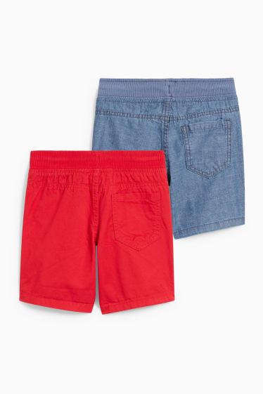 Kinderen: jongens - Set van 2 - shorts - rood