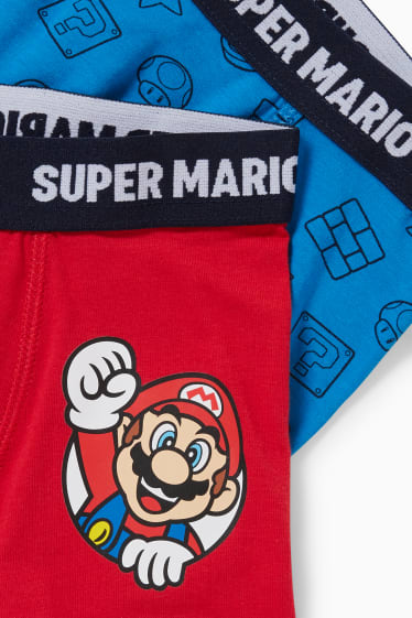 Enfants garçons - Lot de 2 - Super Mario - caleçons - bleu