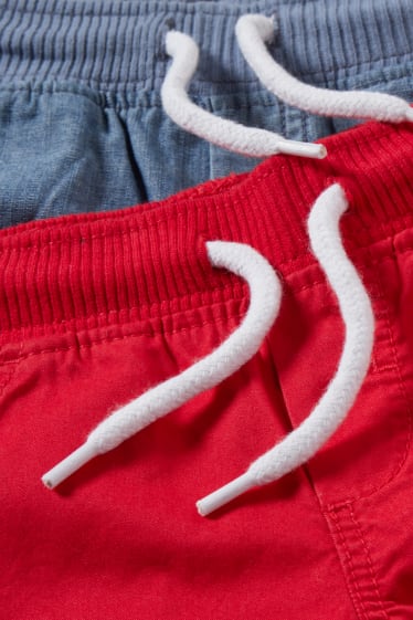 Kinderen: jongens - Set van 2 - shorts - rood