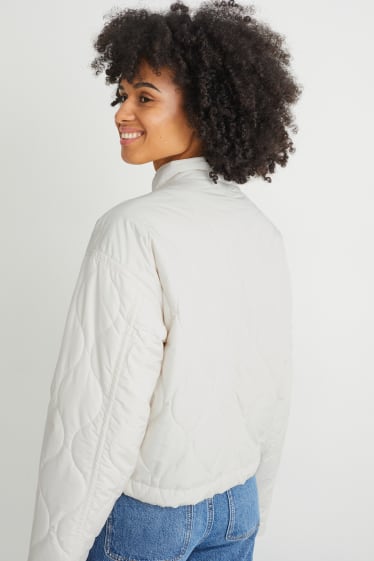 Femei - Jachetă matlasată - alb