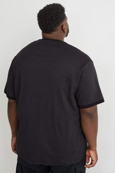 Hommes - T-shirt - coton Pima - à rayures - gris foncé