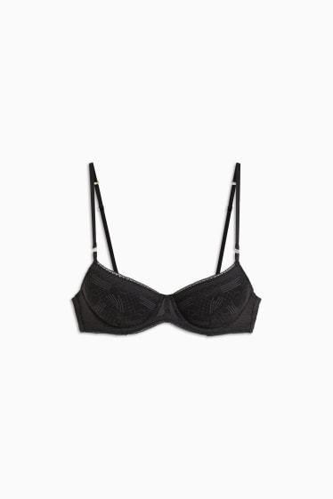 Femmes - Soutien-gorge avec armatures - DEMI - ampliforme - noir